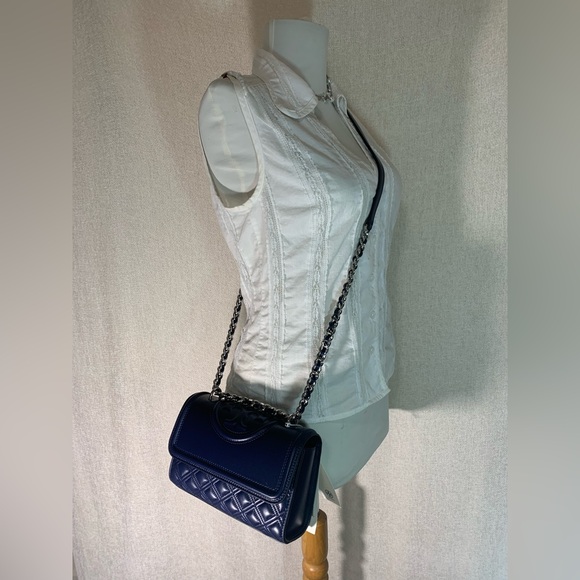 NEW Tory Burch Fleming Royal Navy Small Convertible Crossbody Bag/Shoulder Bag - Picture 13 of 16